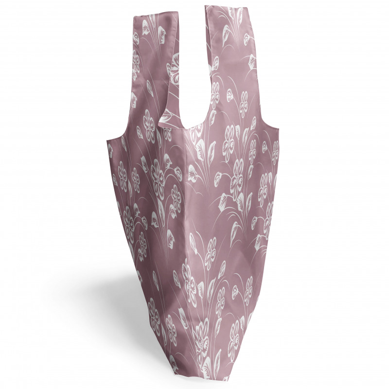 Romantik Alışveriş Çantası Pastel Tonda Çiçek Süslemeleri Motifi 