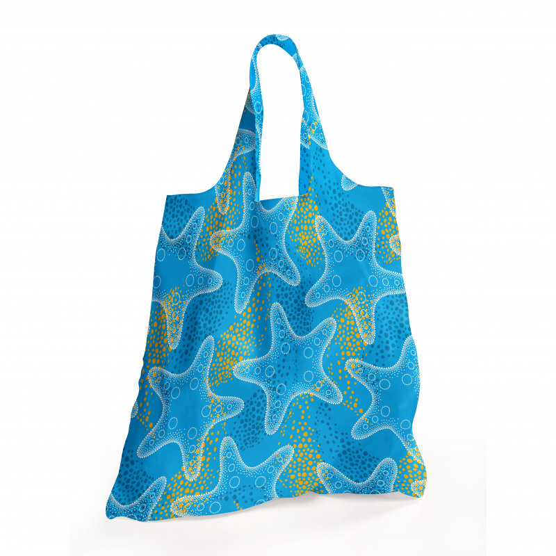 Benekli Alışveriş Çantası Mavi Denizyıldızları