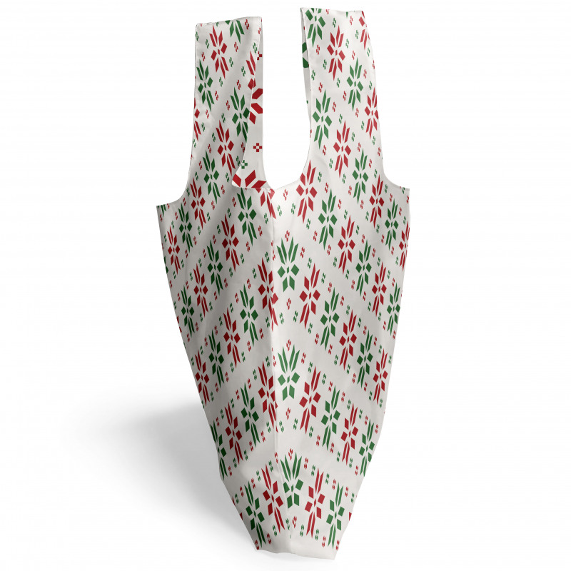 Noel Alışveriş Çantası İrili Ufaklı Geometrik Kar Taneleri Örüntüsü