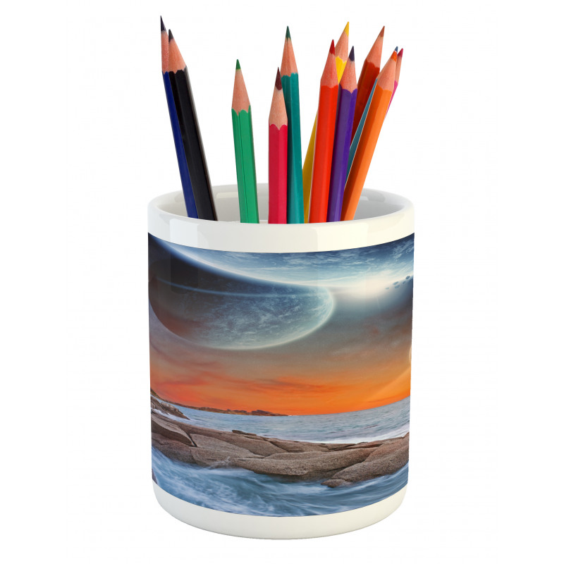 Planet Landscape View Pencil Pen Holder