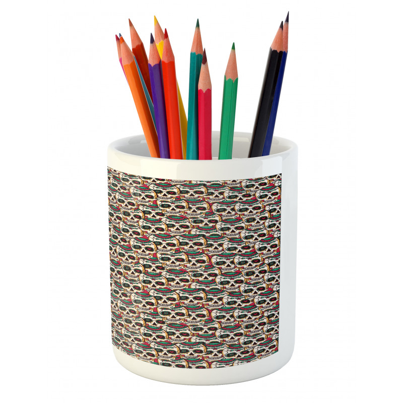 Paisley Floral Pattern Pencil Pen Holder