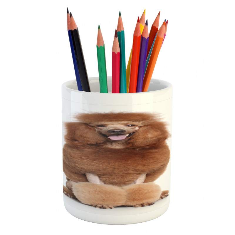 Funny Dog Sitting Tongue Pencil Pen Holder