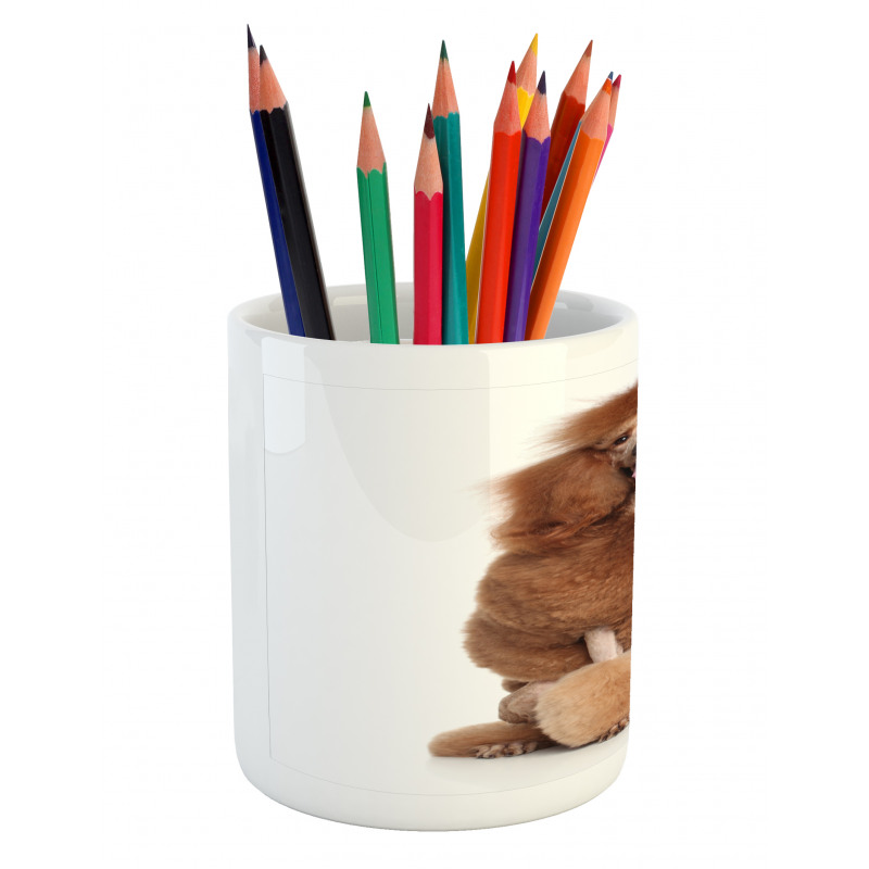 Funny Dog Sitting Tongue Pencil Pen Holder