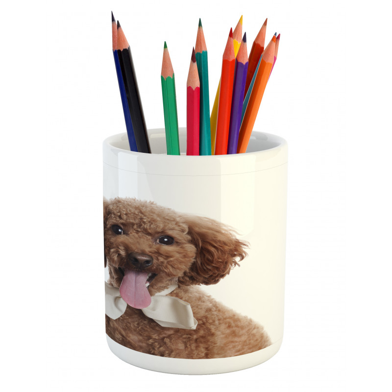 Puppy with Bow Tie Pencil Pen Holder