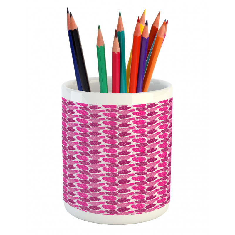 Pink Color Palette Leaves Pencil Pen Holder