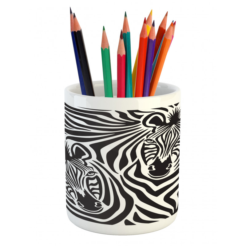 Zebras Eyes and Face Pencil Pen Holder