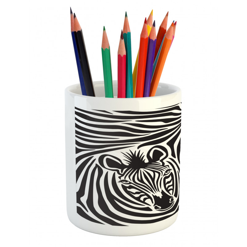 Zebras Eyes and Face Pencil Pen Holder