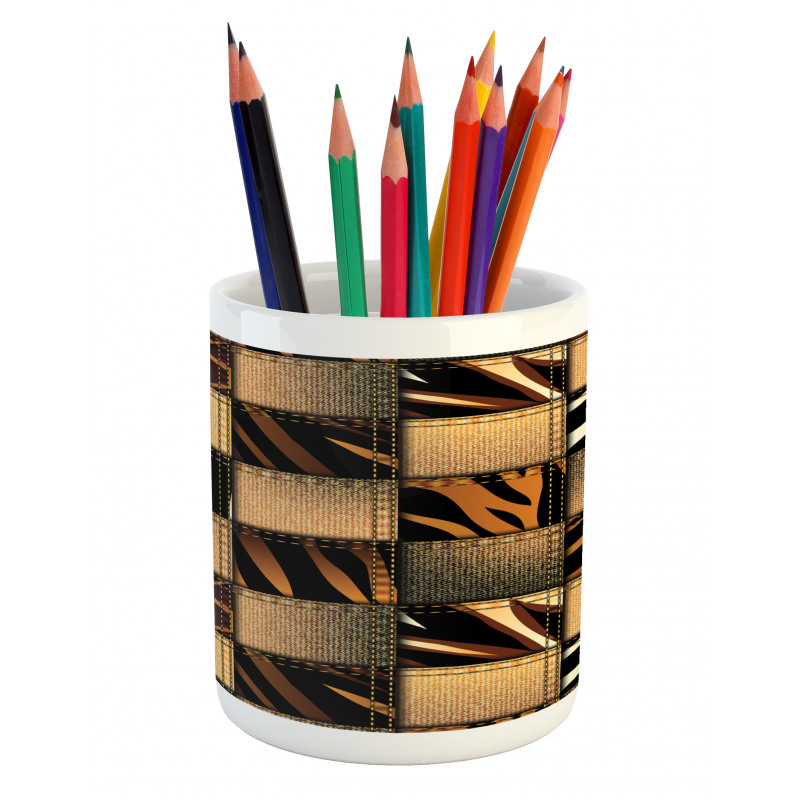 Jeans Denim Patchwork Pencil Pen Holder