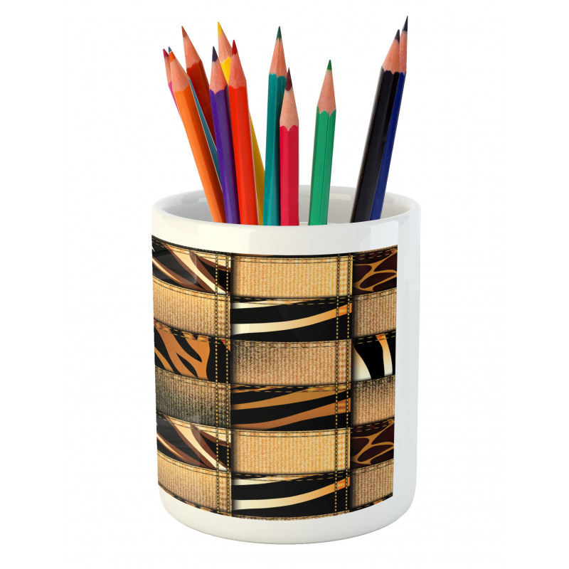 Jeans Denim Patchwork Pencil Pen Holder