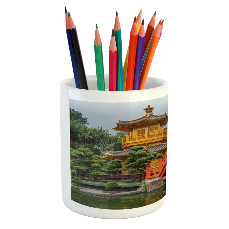 Pavilion in Forest Pencil Pen Holder