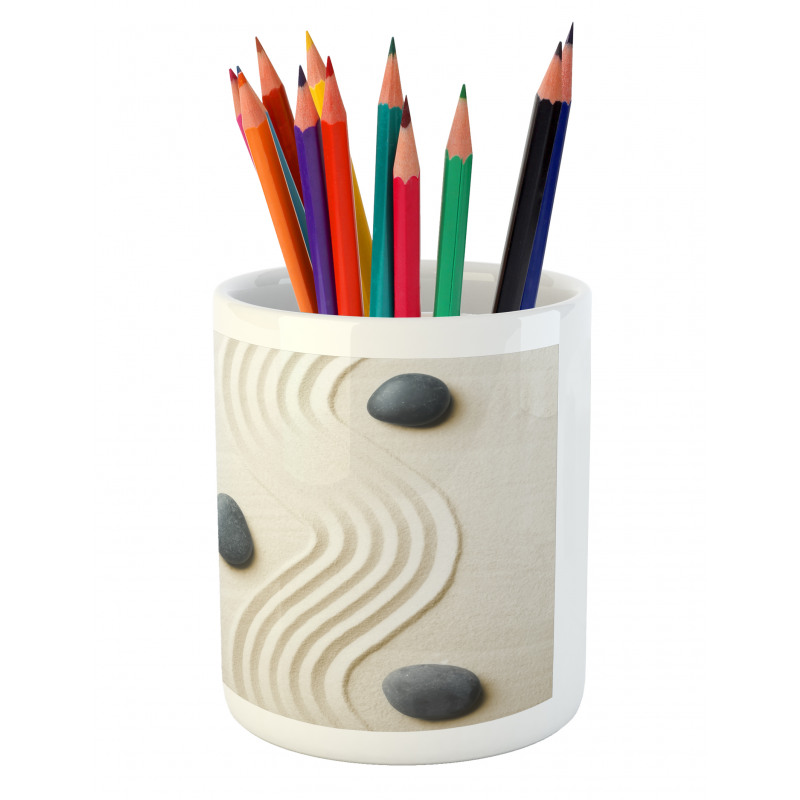 Stones and Wavy Slit Pencil Pen Holder