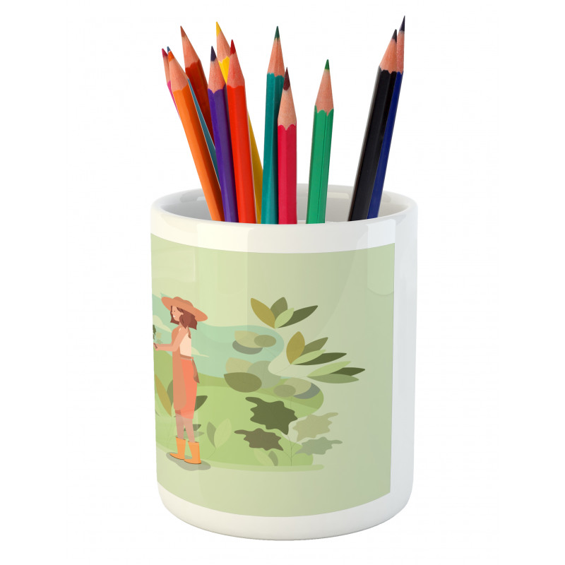 Couple Planting Pencil Pen Holder