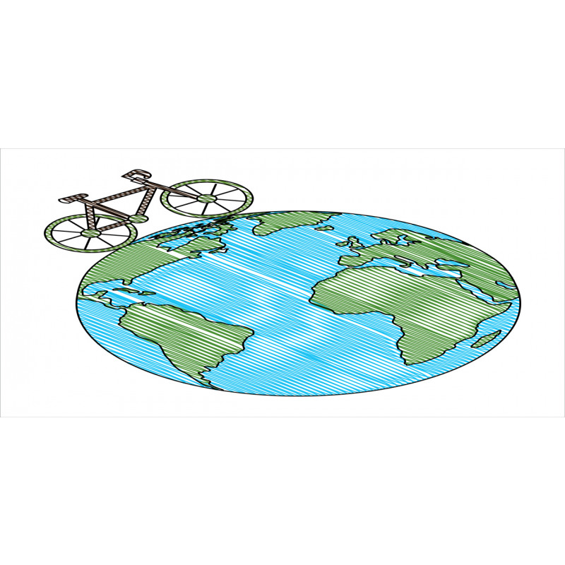 Travel Bicycle on Globe Pencil Pen Holder