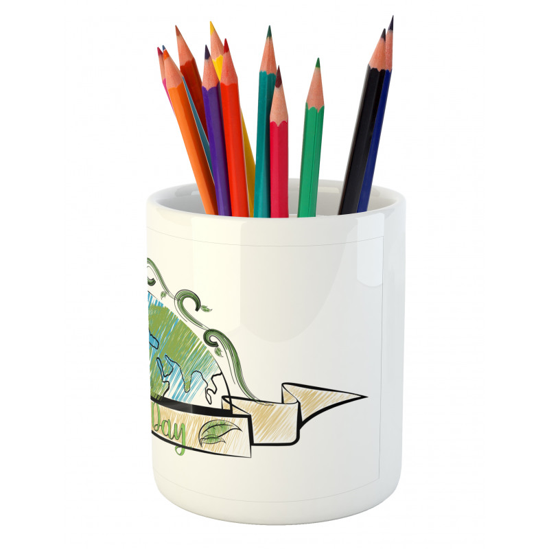 Sketchy Ribbon Design Pencil Pen Holder