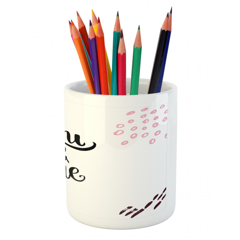 You and Me Lettering Pencil Pen Holder