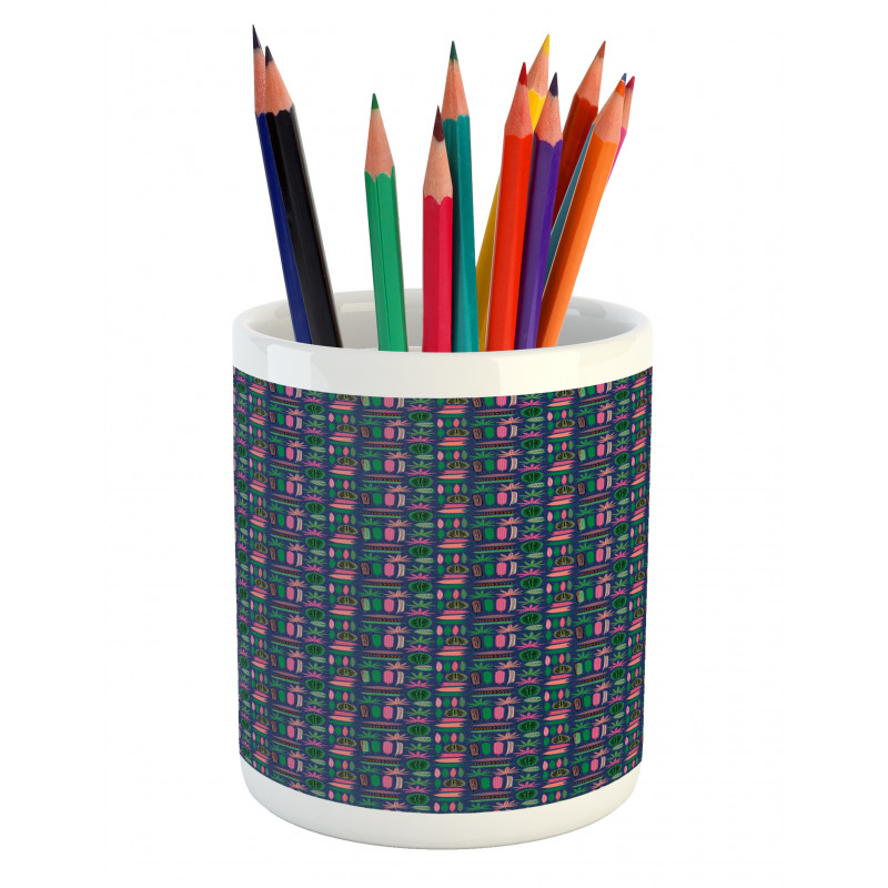 Contemporary Vibrant Leaves Pencil Pen Holder