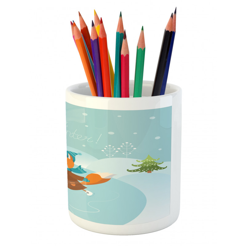 Fox and Hello Winter Pencil Pen Holder