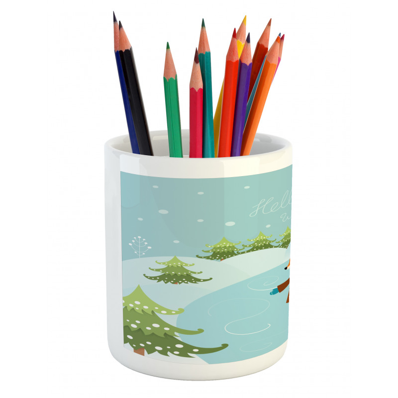 Fox and Hello Winter Pencil Pen Holder