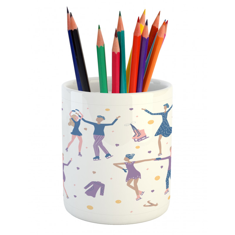 People Winter Performing Pencil Pen Holder