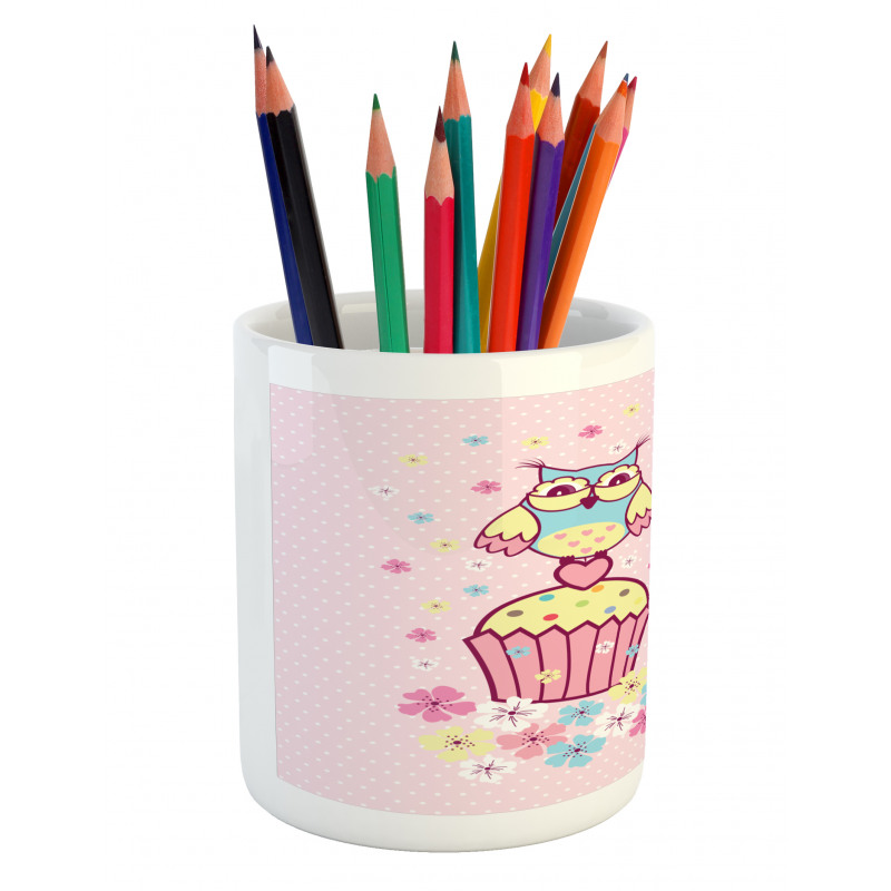 Couples Cupcakes Romantic Pencil Pen Holder