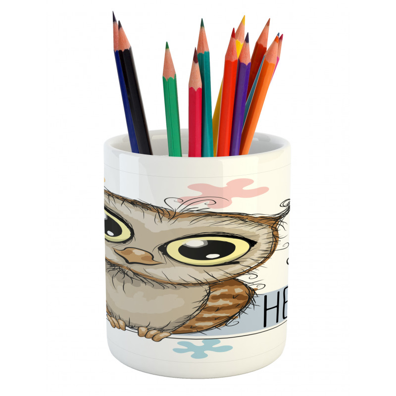 Cartoon Butterfly Hello Pencil Pen Holder