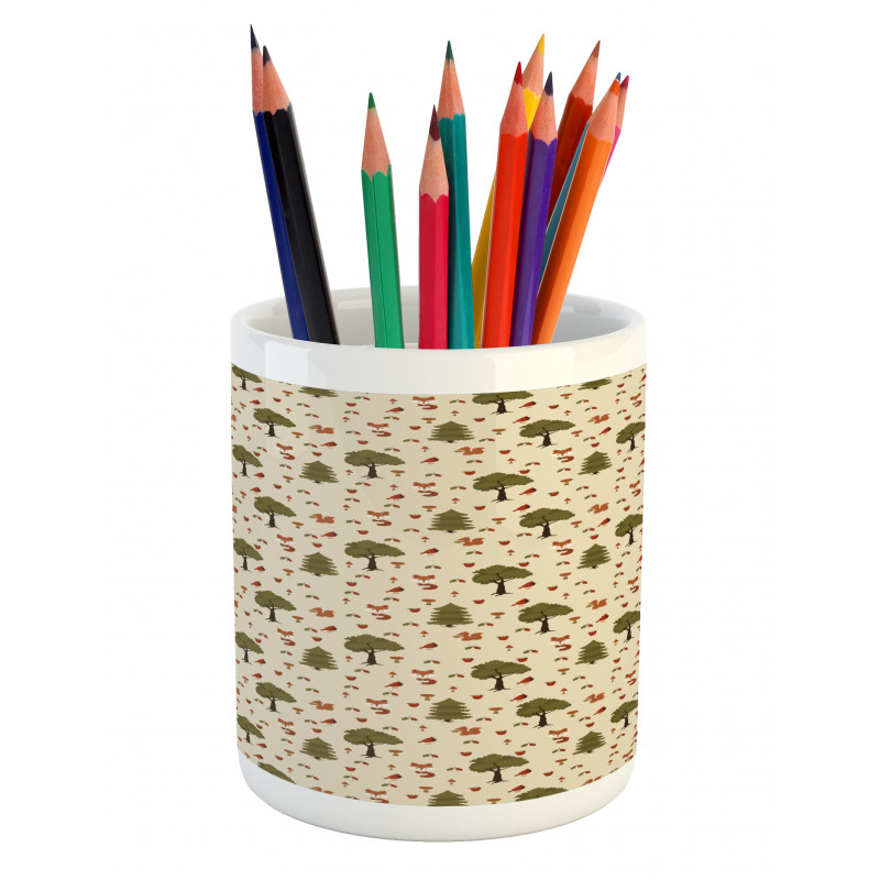 Woodland Animals in Nature Pencil Pen Holder