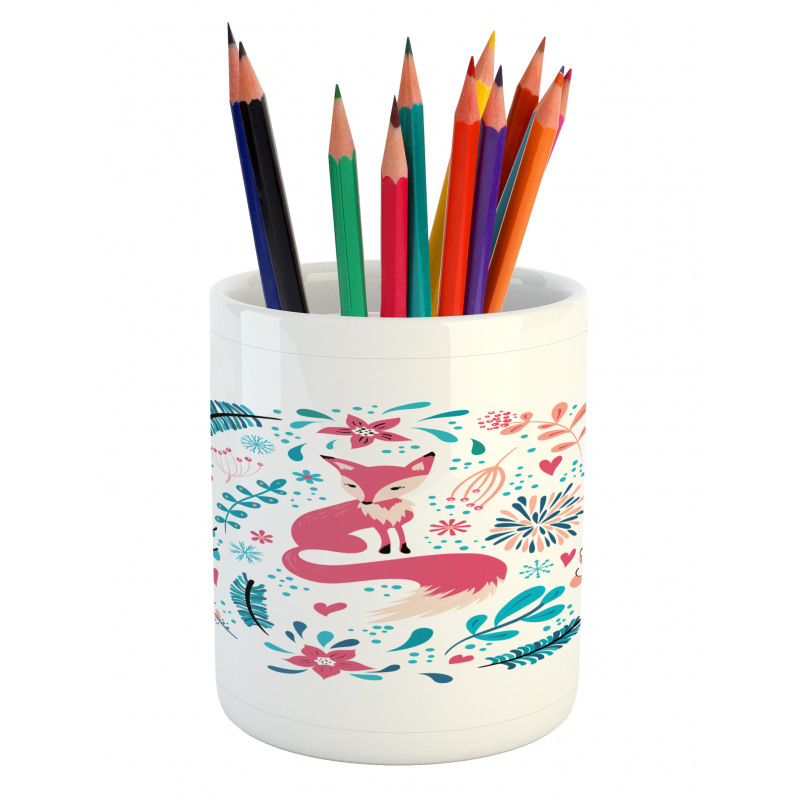 Fox Flowers and Floral Items Pencil Pen Holder