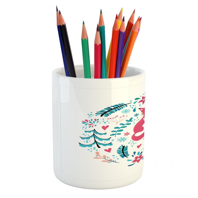 Fox Flowers and Floral Items Pencil Pen Holder