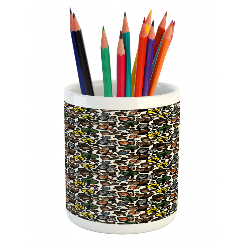 Funny Woodland Animal Shapes Pencil Pen Holder