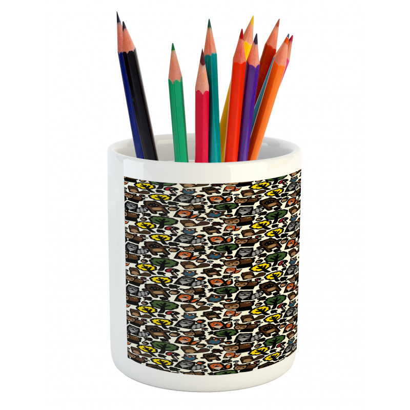 Funny Woodland Animal Shapes Pencil Pen Holder