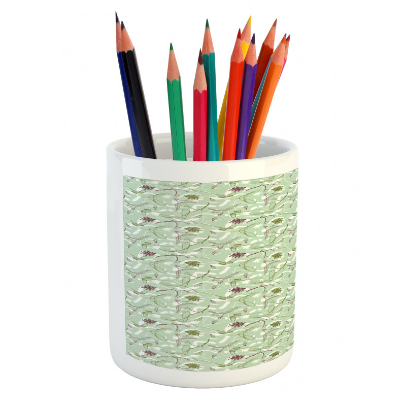 Twigs Seeds Acorns Pine Cone Pencil Pen Holder