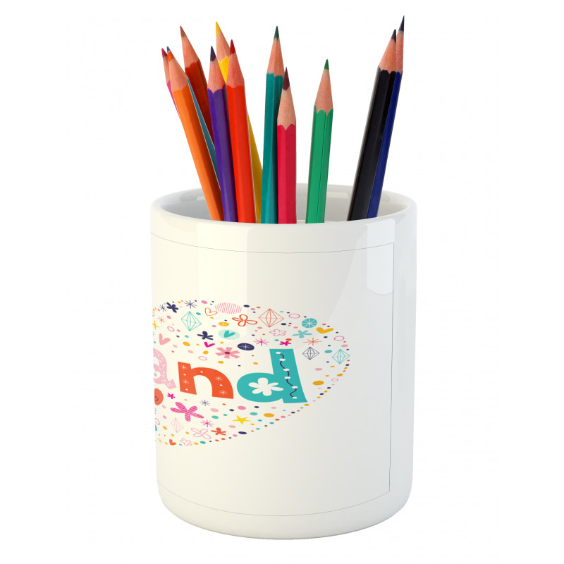 Heart Shaped Doodle Pencil Pen Holder