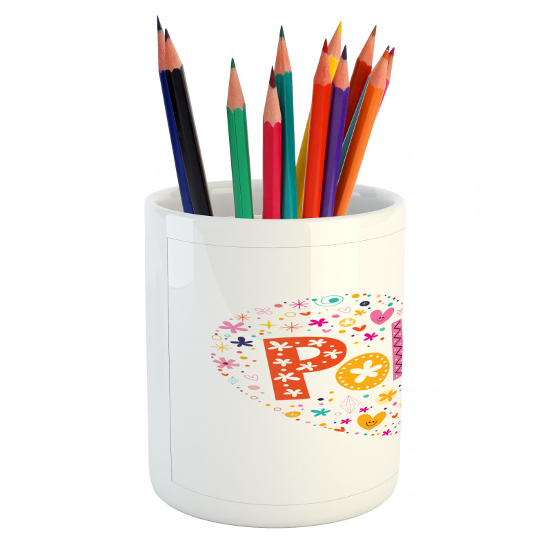 Heart Shaped Doodle Pencil Pen Holder