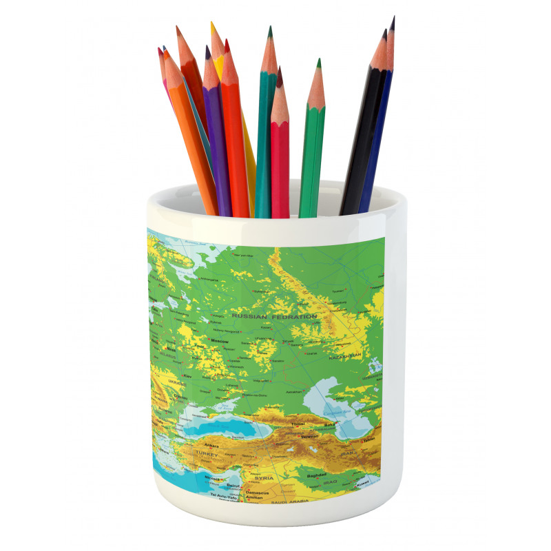 High Detailed Map of Europe Pencil Pen Holder