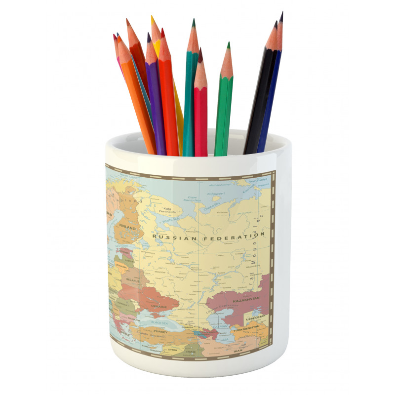 Scandinavian Region Mapping Pencil Pen Holder