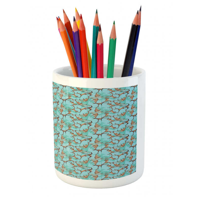 Jungle Animals on Branches Pencil Pen Holder