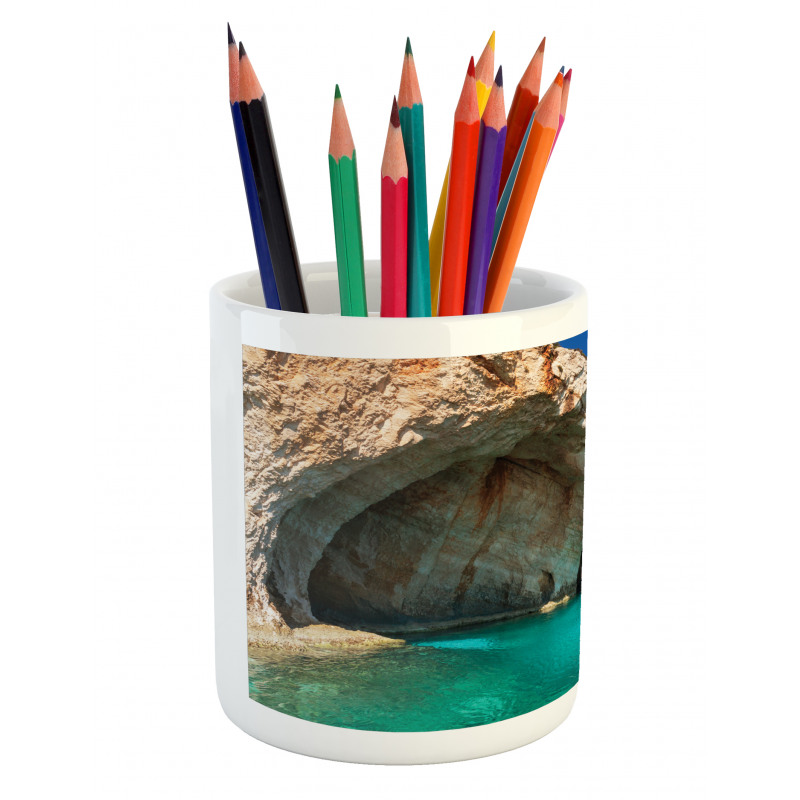 Sea Cave on Zakynthos Pencil Pen Holder