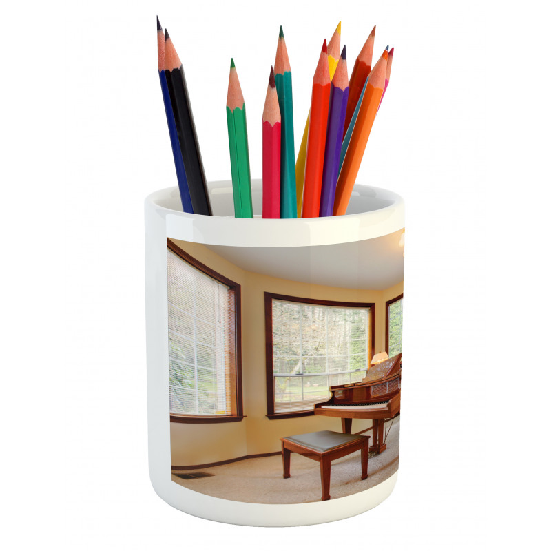 Round Room with Piano Pencil Pen Holder