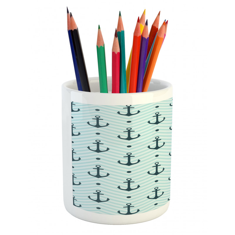 Zigzag Chevron Anchors Pencil Pen Holder