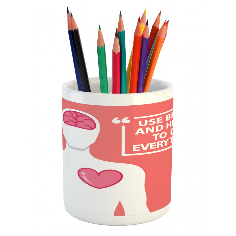 Human with Words Pencil Pen Holder