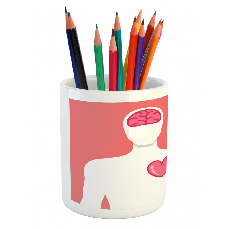 Human with Words Pencil Pen Holder