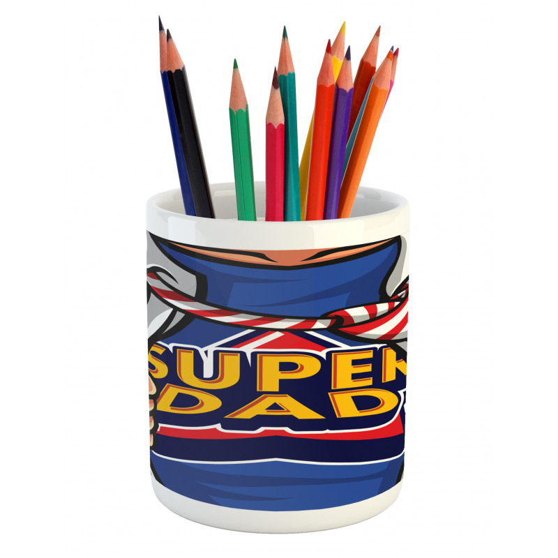 Fun Super Dad T-shirt Pencil Pen Holder