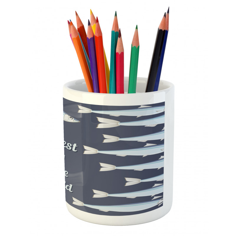 Horizontal Fish Motifs Pencil Pen Holder