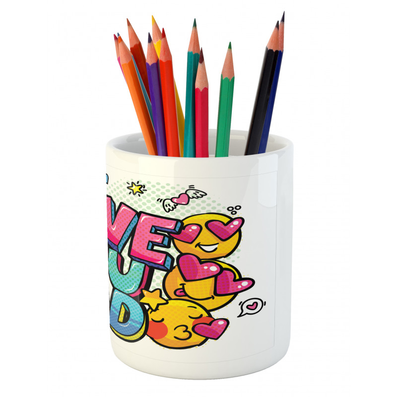 Emoji Smileys Love Dad Pencil Pen Holder