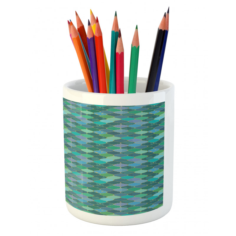 Grunge Art Moroccan Grid Pencil Pen Holder