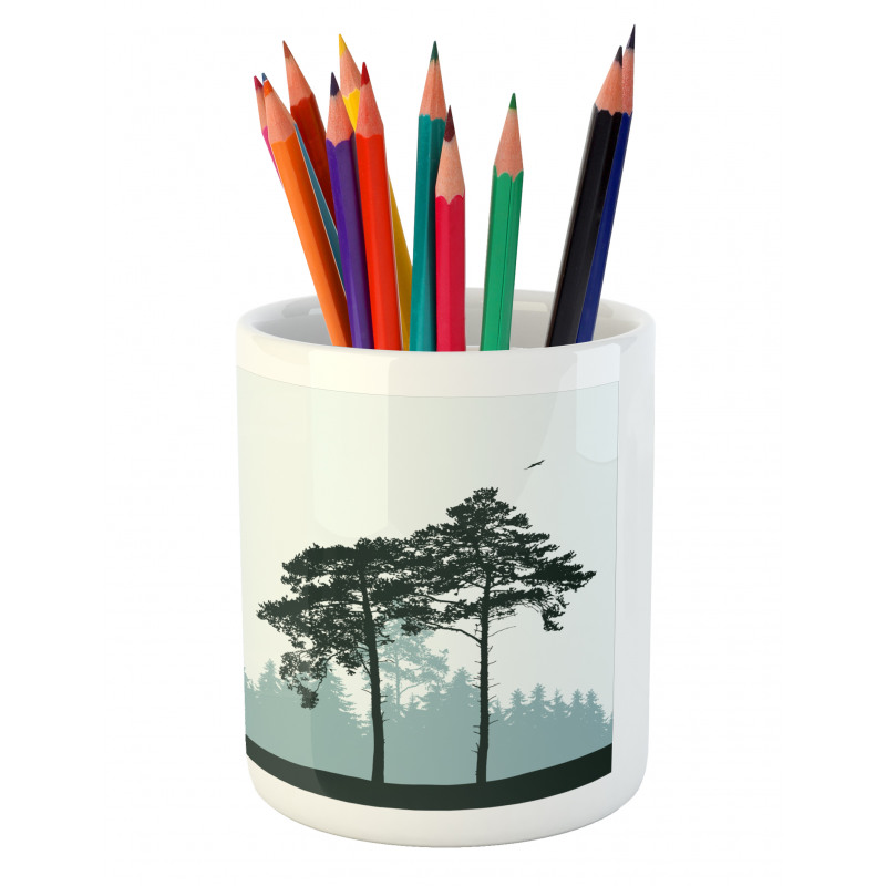 Forest Silhouette Art Pencil Pen Holder