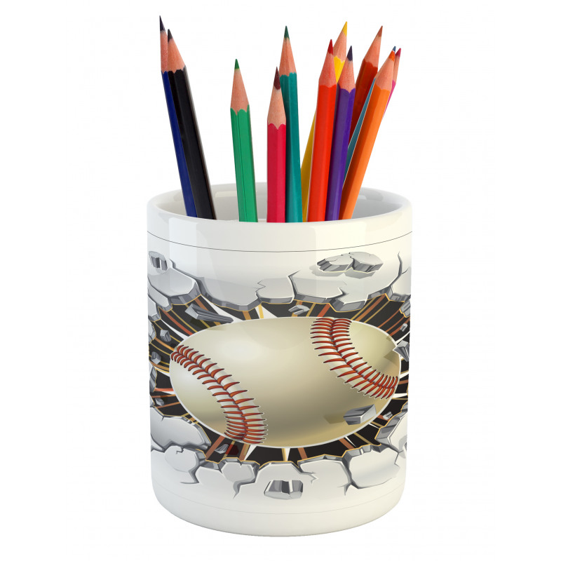 Baseball Wall Concrete Pencil Pen Holder