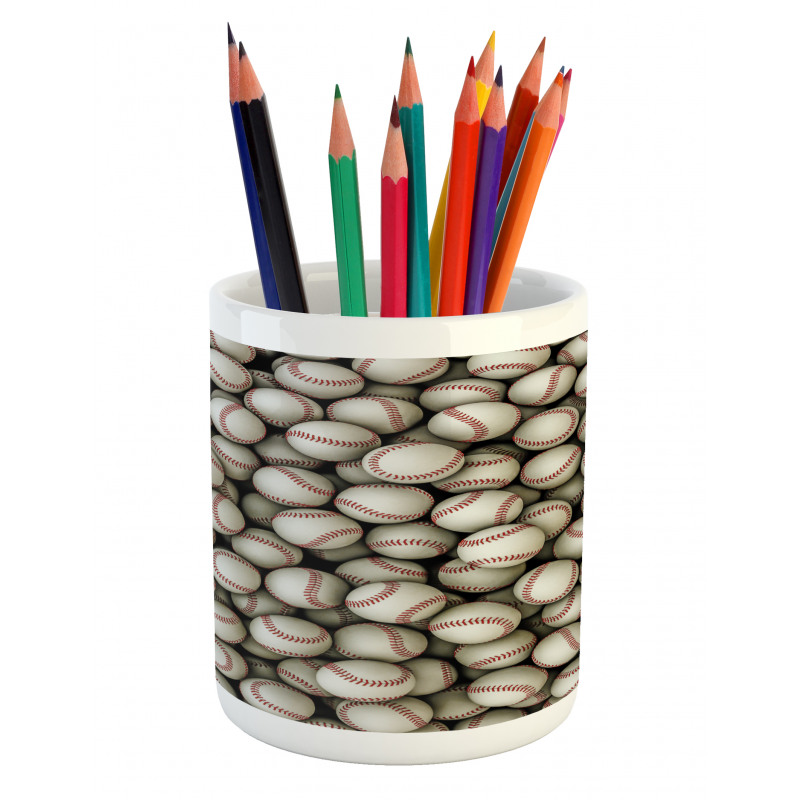 Baseball Sport Emblem Pencil Pen Holder