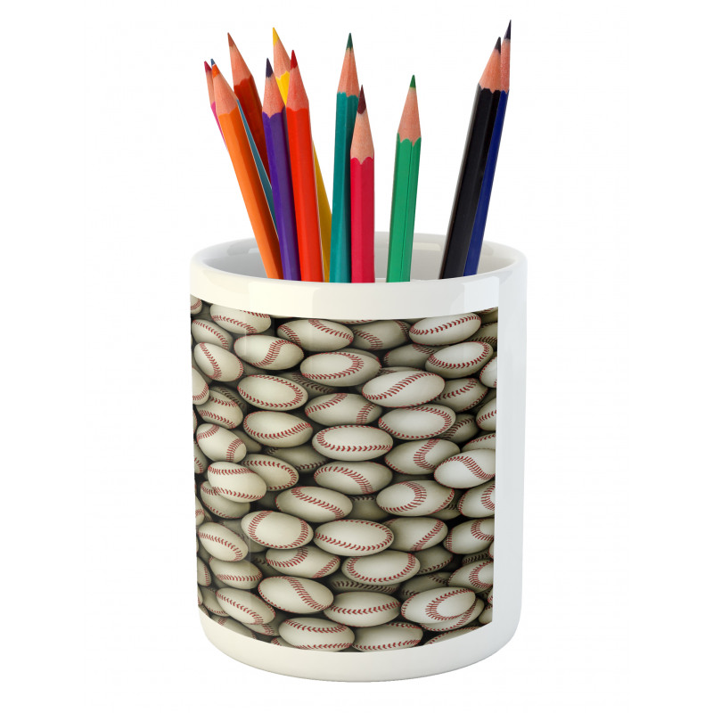 Baseball Sport Emblem Pencil Pen Holder