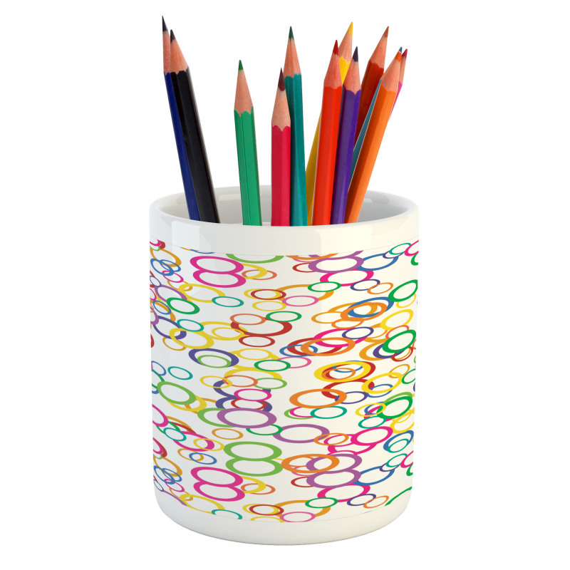 Colored Geometric Circle Pencil Pen Holder